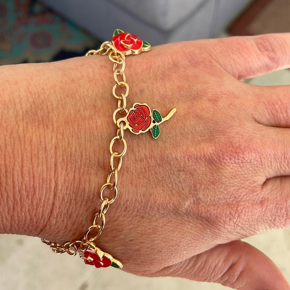 #100r Rose Charm Fashion Bracelet - Picture 1 of 11